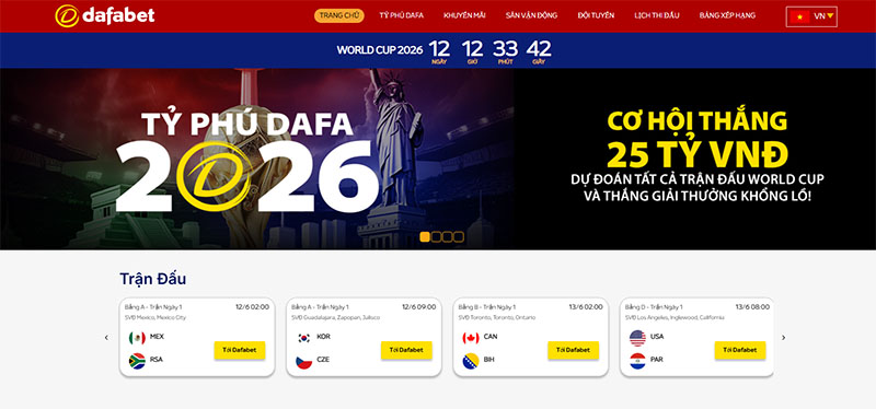 Read more about the article Dự đoán kết quả World Cup 2026, nhận thưởng hấp dẫn từ Dafabet